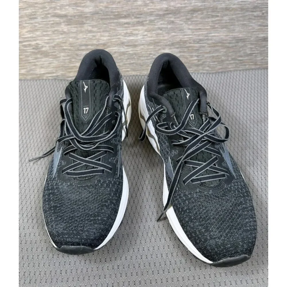 Mizuno Wave Inspire 17 Shoes Womens Size 11.5 Black Waveknit Running Sneakers